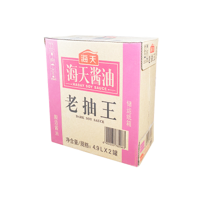 海天老抽王4.9l*2大罐整箱
