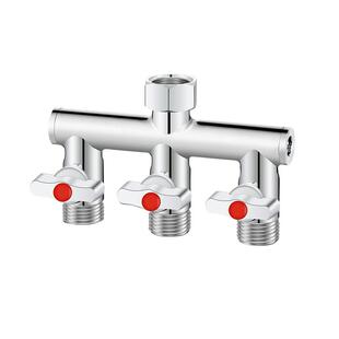 水龙头三通分水阀带开关四通接头花洒水管一进二出4分角阀分水器