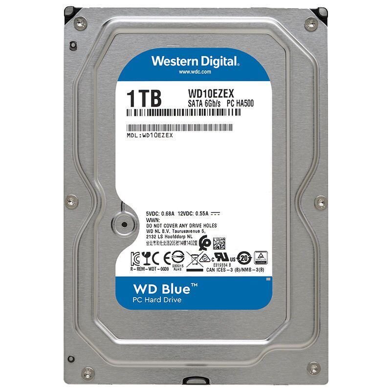 WD/西部数据500G台式机1T机械硬盘3T蓝盘sata电脑游戏监控录像机