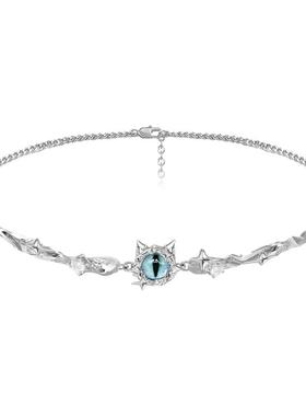 新潮冷淡风格猫眼睛项链女个性