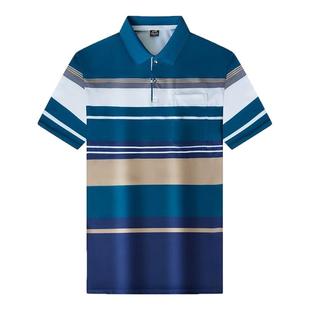 2025新款男士夏装宽松休闲中年人上衣男装翻领体恤短袖T恤polo衫