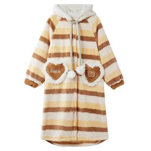 Gukoo/果壳2023新款睡衣女秋冬季mikko联名可爱睡袍家居服珊瑚绒D