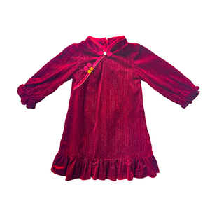 女童旗袍2025秋季新款金丝绒小旗袍女孩中式走秀礼服儿童古风裙子