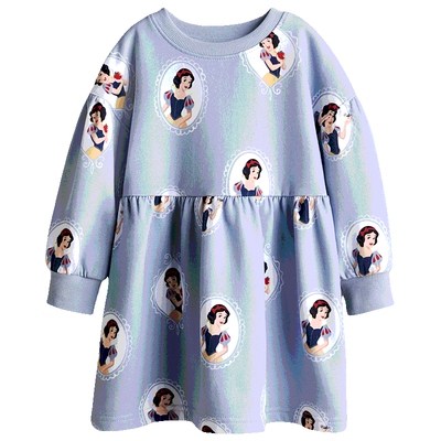 【迪士尼系列】HM童装儿童女童裙子新款印花长袖卫衣裙1252911