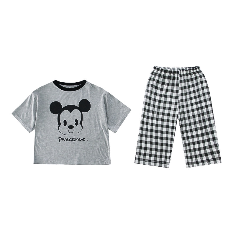 儿童莫代尔薄款米奇家居服套装