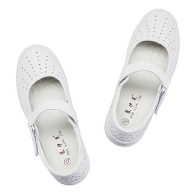 慕伊莱气垫舒适牛皮魔术贴护士鞋