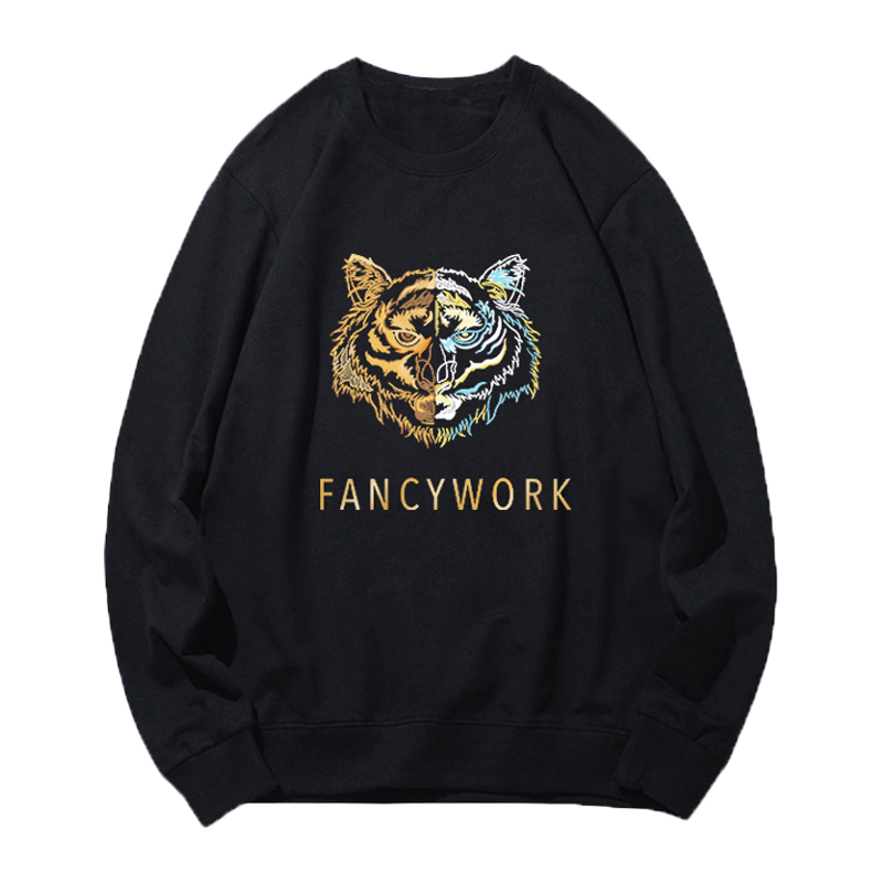 一线品牌外贸原厂清仓异色老虎头薄款加大卫衣男潮牌虎年春秋长袖