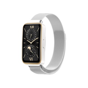 适用于华为手环10/9/8金属表带华为擎云HA580米兰尼斯磁吸腕带7精钢编织手表带轻薄贴合佩戴舒适男女通用表带