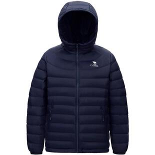 骆驼火焰轻薄款羽绒服男冬季2026新款连帽保暖情侣排骨服男装外套