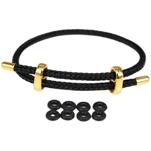 可调节手链可穿3D硬金黄金转运珠防水钢丝绳手绳 红色手串情侣款