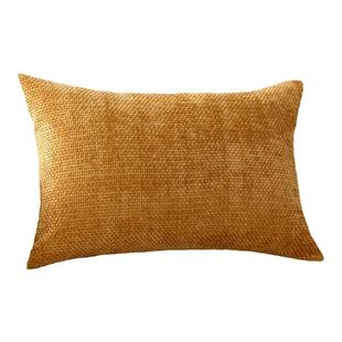 轻奢美式雪尼尔腰枕沙发靠垫加厚靠枕车上靠背紫红新款中古风抱枕