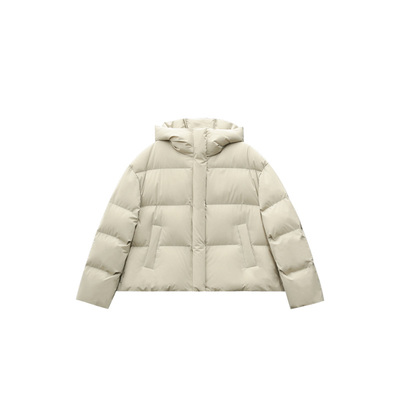 连帽短款面包羽绒服超厚轻盈保暖