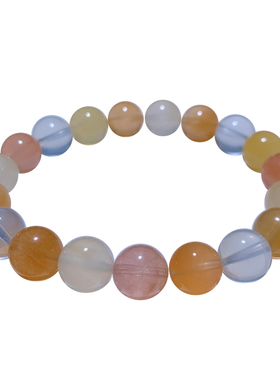 天然冰透彩兔毛手链饰品情侣款女