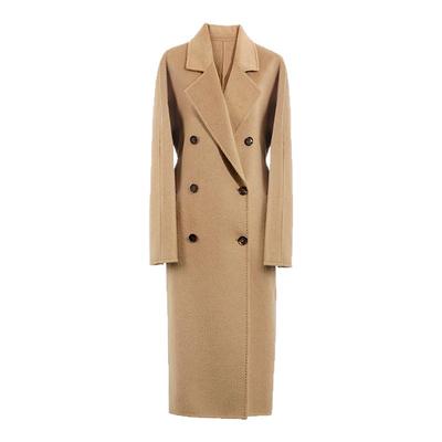 双面呢长款羊毛大衣OFFIY骆驼绒