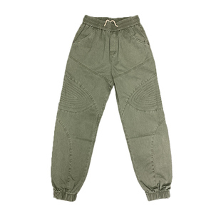 高级感潮牌提花抽绳收口束脚裤男款秋冬美式复古卡其色休闲工装裤