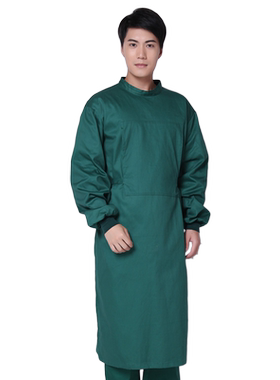 全棉长袖墨绿色刷手服