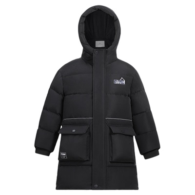 英氏长款加厚女童三防鹅绒羽绒服