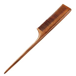 尹秀尖尾梳檀香檀木梳子尖头挑梳儿童宝宝女孩分发线长发专用细齿