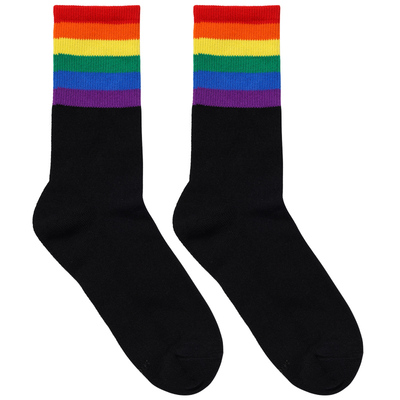 男士彩虹毛巾底运动袜