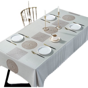 北欧桌布布艺防水防油免洗长方形pvc轻奢茶几布书桌ins网红餐桌垫