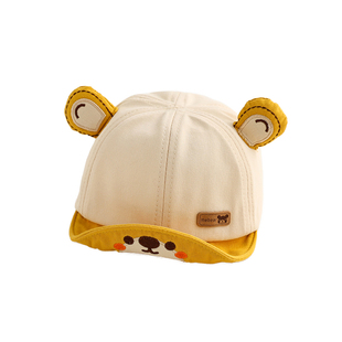 婴儿帽子春秋薄款鸭舌帽可爱超萌新生小月龄男宝宝遮阳软檐棒球帽