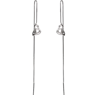 《玫瑰人生》925纯银号手天鹅耳线女气质流苏长款耳饰耳环光复号