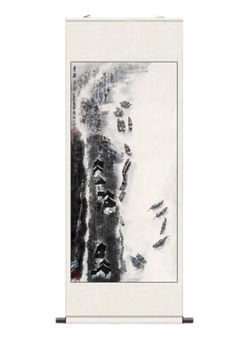 水墨山水漓江酒店茶楼古典装饰字画名家书画丝绸挂画送客户装饰画