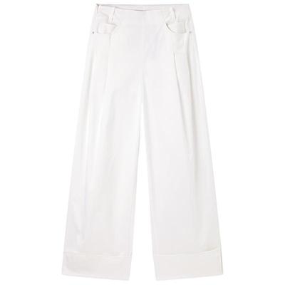 太平鸟高腰阔腿休闲裤女2026年春季宽松显瘦白色直筒裤A1GBE2111