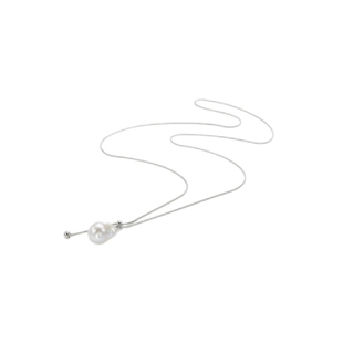 新款气质巴洛克珍珠钛钢项链女秋冬简约高级感小众轻奢毛衣链长款