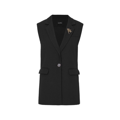 NAERSI娜尔思雅致感西装马甲镂空百合花胸针26年春季新款(配胸针)