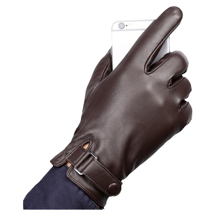 真皮手套男冬季触屏保暖加绒加厚摩托车开车防风寒羊皮手套男薄款