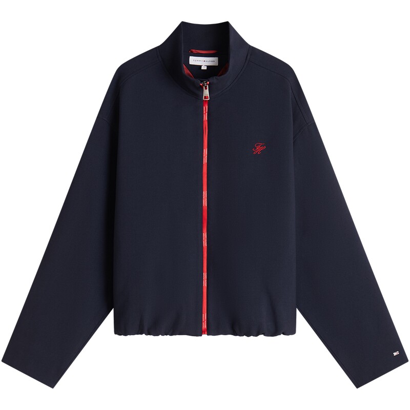 Tommy女装花体刺绣宽松立领西装