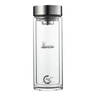 希诺抗菌高档玻璃杯双层隔热家用水杯男女士杯子简约办公便携茶杯