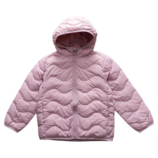女童洋气纯色白鸭绒保暖羽绒服儿童宝宝轻薄连帽加厚外套深秋冬装