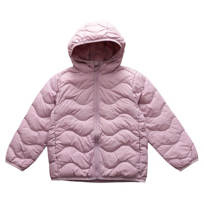 女童洋气纯色白鸭绒保暖羽绒服儿童宝宝轻薄连帽加厚外套深秋冬装