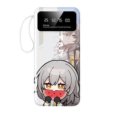 3C认证】开拓者充电宝20000毫安10000移动电源快充自带线来图定制