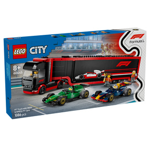 【自营】乐高60445F1卡车与红牛RB20和阿斯顿·马丁赛车玩具男