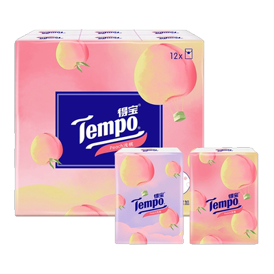 Tempo得宝手帕纸72包甜心桃香