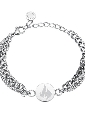 OAMMI原创设计钛钢火焰双链手链