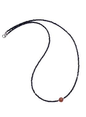 小众设计黑尖晶石串珠南红项链女