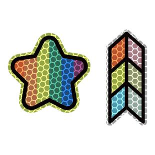 3m骑行周边警示系列电动车头盔贴纸钻石级夜间安全棋盘格箭头彩星