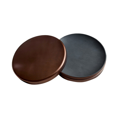 砚台安徽天然原石带盖黄铜圆形