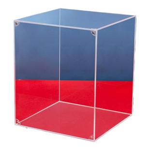 定制一体透明亚克力磁吸磁铁带开门模型展示收纳防尘盒轻奢手办柜