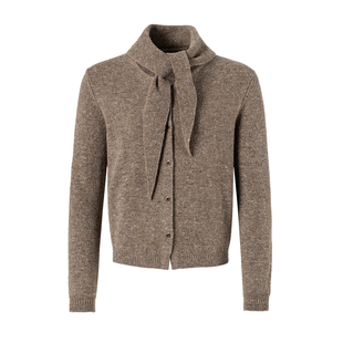 BALIANG「捌樑」 叙'Haven' 彩点毛衫连领巾V领开衫上衣毛衣外套