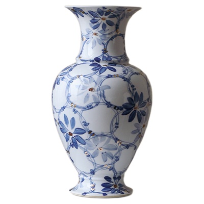 新中式青花瓷陶瓷花瓶景德镇落地大号摆件客厅插花轻奢高级感玄关