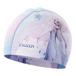 迪士尼儿童泳帽女童不勒头长发加大布泳帽护耳舒适游泳帽泳镜套装