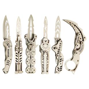 木制蝴蝶爪子刀拼装拼图模型木质积木迷糊益智玩具立体模型折叠刀