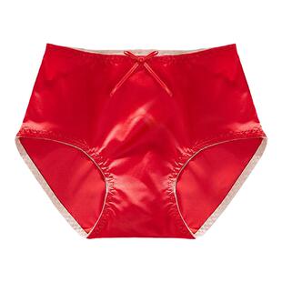 丝绸内裤女中高腰纯棉抗菌档滑料透气性感无痕真丝大码三角内裤