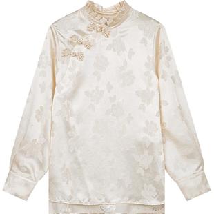 UOOYAA/乌丫浪漫华丽中式盘扣立领衬衫