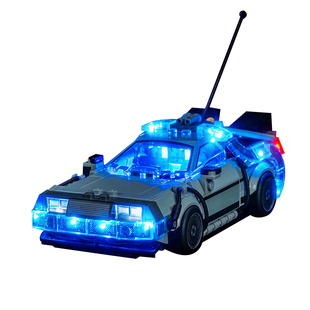 BrickBling适用乐高灯光赛车77256回到未来时光机汽车积木灯饰LED